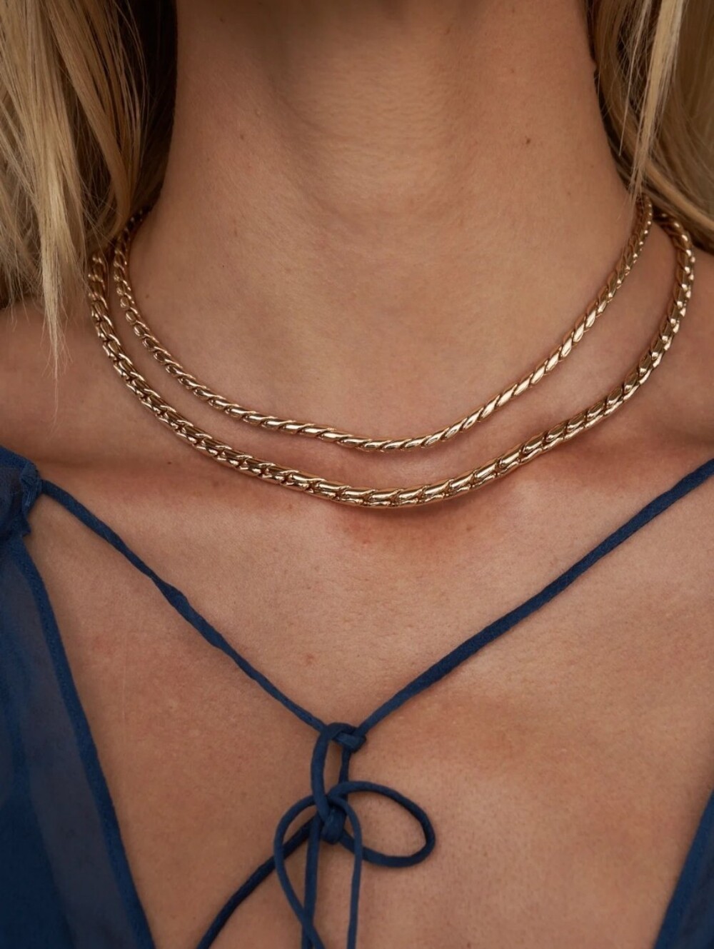 Lili Claspe Large 18" Bruna Chain Necklace 14k Yellow Gold Plated New